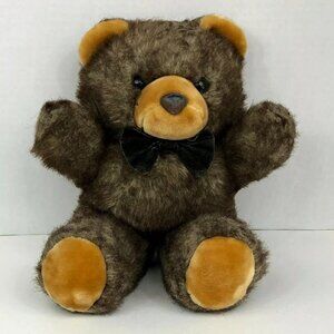 America Wego Brown Teddy Bear Plush Bow Stuffed Animal Thailand 13"